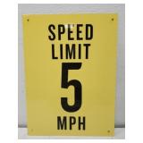 Metal Yellow Speed Limit Sign