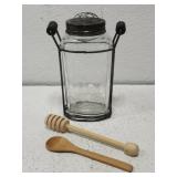 Glass honeycomb jar for honey