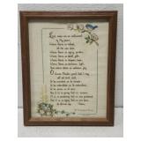 Cross stitched framed inspirational decor