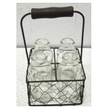 Miniature wire basket jar holder