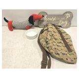 Lot of 4 weiner dog bag dog sign and more