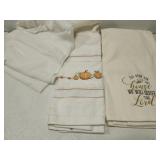 2 nice thick towels and 1 throw