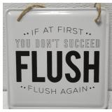 Metal FLUSH Bathroom Hanging Sign
