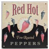 Red Hot Fire Roasted Peppers metal sign