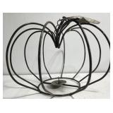 Metal shaped pumpkin candle holder decor