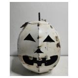 Metal white pumpkin decor