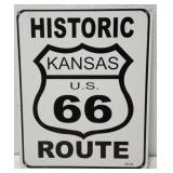 Metal Historic KANSAS Route 66 Sign