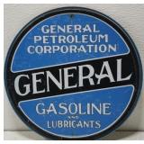 Metal General Gasoline & Lubricants Sign