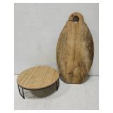 Wooden cutting board and riser