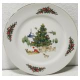 Gold Rimmed "Country Christmas" plate