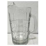 Thick & heavy etched Glass Anchor pitcher