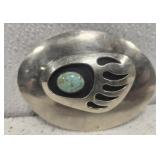 Stainless and turquoise belt buckle