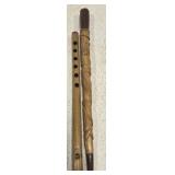 Hand Carved Wooden Pointer & Flute