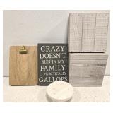 Lot of 5 Wooden Sign Clipboard and More
