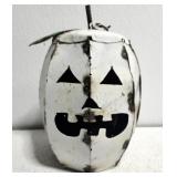 Metal white pumpkin decor