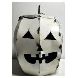 Metal white outdoor pumpkin decor