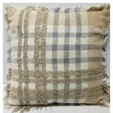 Gingham throw pillow *has some pet hair