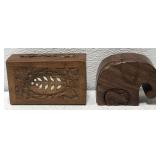 2 unique wooden boxes from India