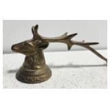 Brass deer hanger with antler top