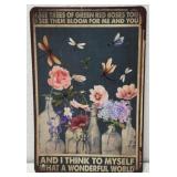 Metal What A Wonderful World Decorative Sign