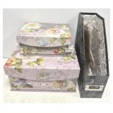 Lot of 3 decorative storage boxes
