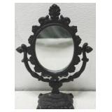 Wrought iron table mirror * has a small chip
