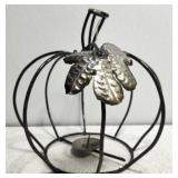 Metal shaped pumpkin candle holder decor