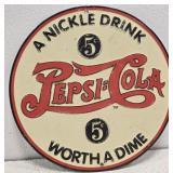 Metal 5 Cent Pepsi Cola Sign