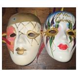 Lot of 2 porcelain masks