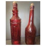 Lot of 2 red bottles