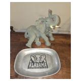 Lot of an elephant and Alabama tray