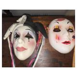 Lot of 2 porcelain masks