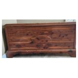Cedar chest w blankets inside