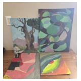 Lot of 4 oil on boards