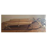 Vintage wood and metal sleigh