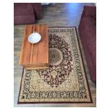 Maroon Beige & Khaki Colored Area Rug SEE DESC