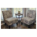 Pair of Modern Gray & White Upholstered Chairs