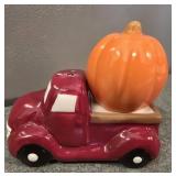 Red truck and pumpkin salt & pepper shakers