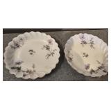 Pair of porcelain de Limoges Berdeaux saucers
