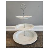 Porcelain 3 tier serving platter