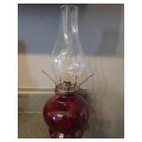 Red oil lantern with globe