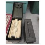 Ammo boxes and vintage books