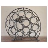 Black Metal 12 Wine Bottle Holder