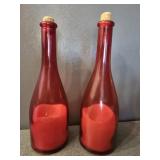 Lot of 2 battery operated candles bottles