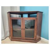 Corner wooden TV stand