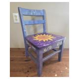 Hand painted wood chair