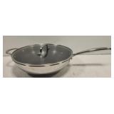 Lexi home diamond stainless steel wok