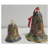 Set of 2 cloisonné bells ornament