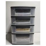 Plastic 4 drawer organizer w sewing supplies