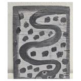 Original Mose T Black Snake Painting on Wood